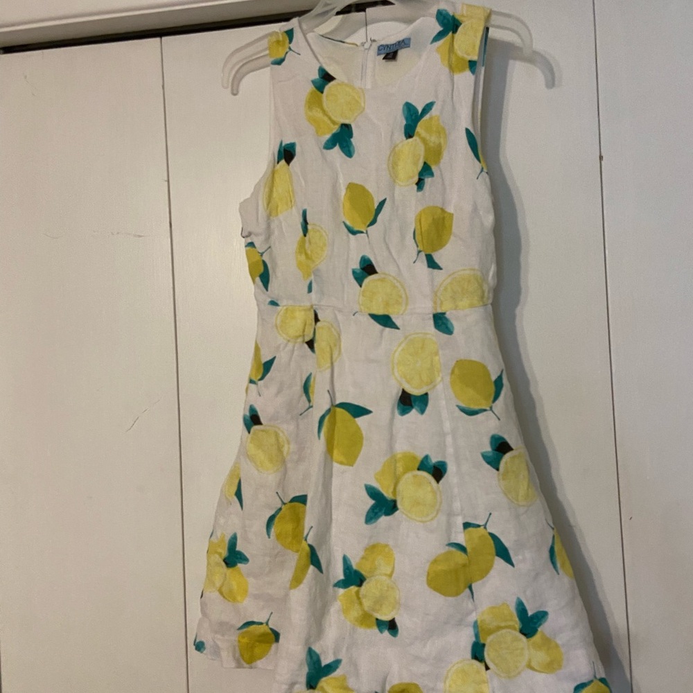 Lemon Print Sleeveless Dress